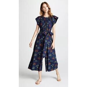 Ulla Johnson Coralie Wide Leg Jumpsuit in Midnight Floral Print